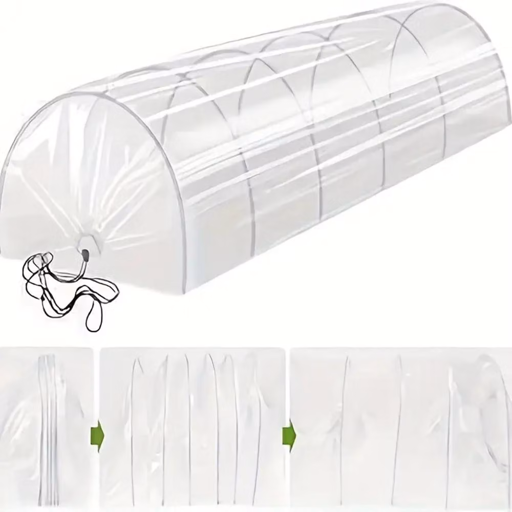 Tunnel per piante - Serra resistente alle intemperie - Design spazioso - Rivestimento trasparente resistente ai raggi UV - Lunghezza regolabile