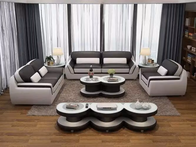Sofagarnitur 321 Tisch Hocker Sideboard Wohnlandschaft Couchen Sofa Couch 7tlg.