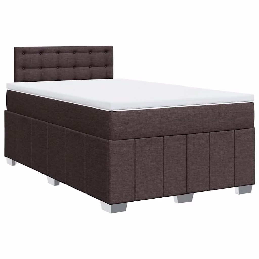 Letto con Giroletto a Molle e Materasso Ibrido vidaXL, Marrone e Bianco, L/P/H: 120 x 190 x 100,5 cm – 2