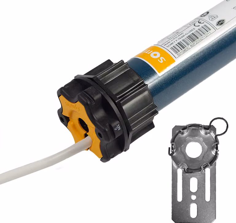 Motore per tapparelle radio Somfy Oximo 50 io 6/17 incl. cuscinetto di trascinamento con flangia adattatore SW60 (9703948)