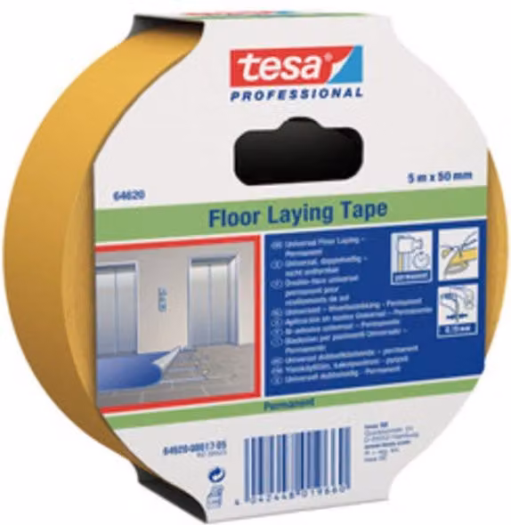 Confezione da 24 pezzi di nastro biadesivo Tesa Professional giallo, Larghezza: 50 mm, Lunghezza: 25 m