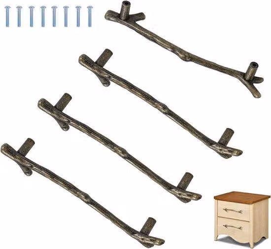 Regolatore per mobili con robusta maniglia in metallo - distanza 96 mm - finitura bronzo