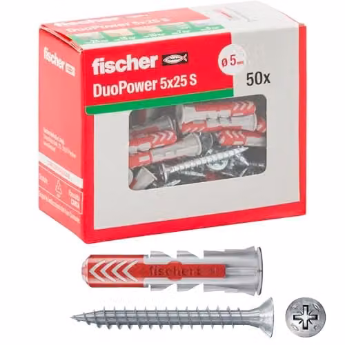 Tasselli DUOPOWER 5 S Y con vite (50 Pz.)