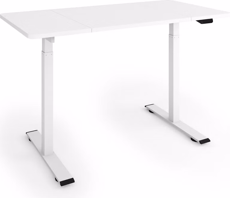 ESMART ETA-121WW 120 x 60 cm Bianco - Scrivania ergonomica sit-stand Regolabile elettricamente in altezza in modo continuo da 73 a 123 cm Montaggio rapido