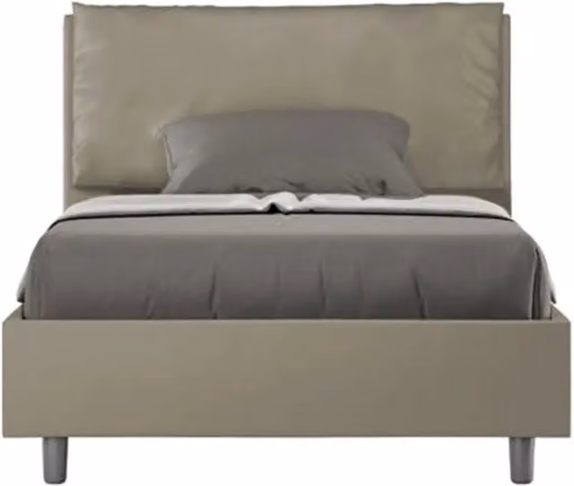 Letto una piazza e mezza senza rete imbottito 120x210 similpelle cappuccino Antea Large
