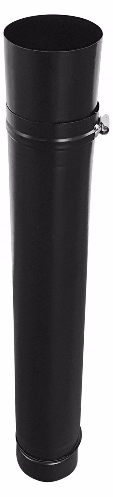 Tubo per stufa a pellet, 80 mm, acciaio inossidabile, nero, tubo telescopico