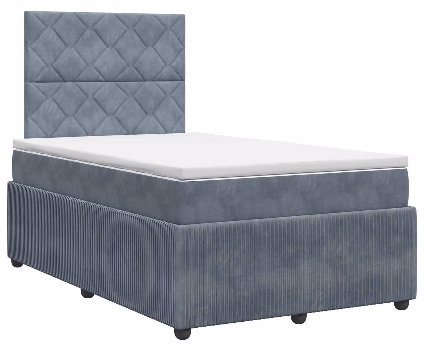 Letto a molle con materasso grigio scuro 120 x 190 cm in velluto