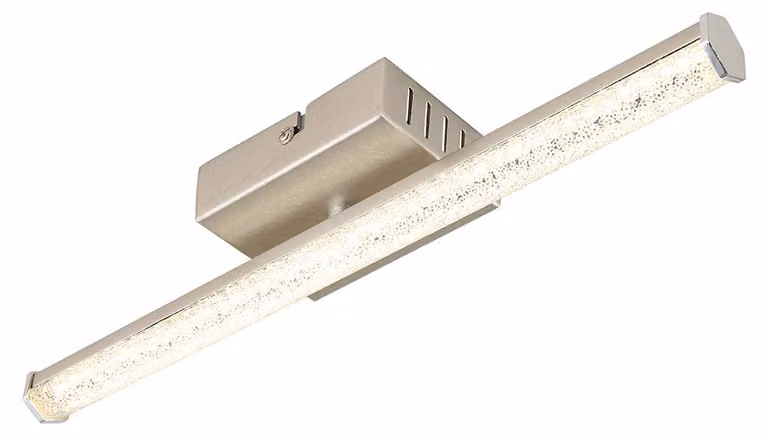 Plafoniera LED, nichel opaco, cristalli, L 34,2 cm