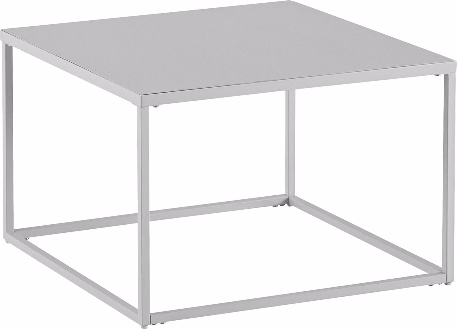 Tavolino 60x60x40 cm tavolino in metallo industriale bianco, tavolino pieghevole quadrato, tavolino in acciaio, tavolino quadrato | Wohnling