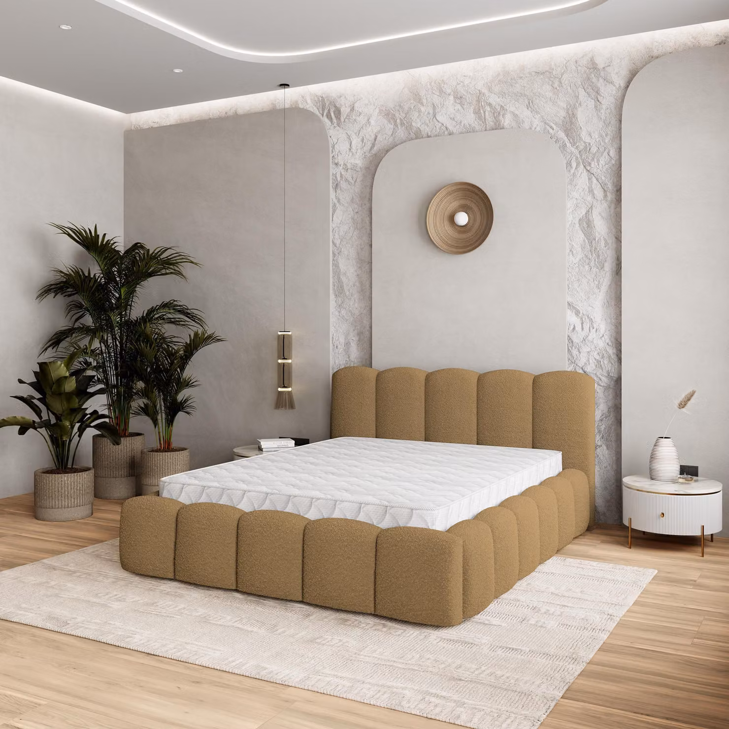 Letto imbottito Masseno FALINA 180x200 cm, letto imbottito con cassetti - Arancione, QUELLE 17