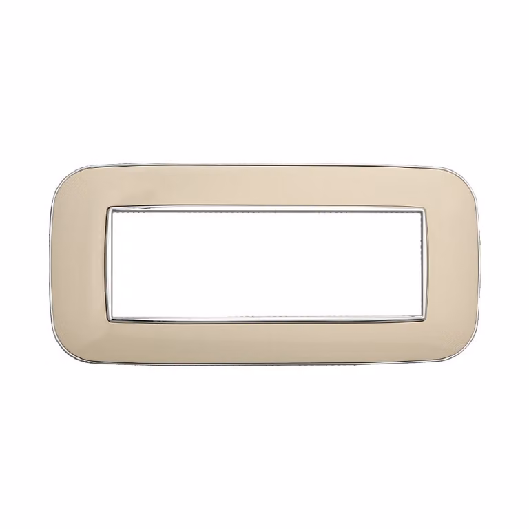 Placca compatibile Bticino Axolute 6 moduli plastica colore sabbia Orbis serie Moon Ettroit AN91609