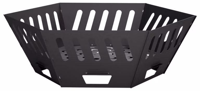 Focolare nero, 80 x 80 x 28 cm, in acciaio
