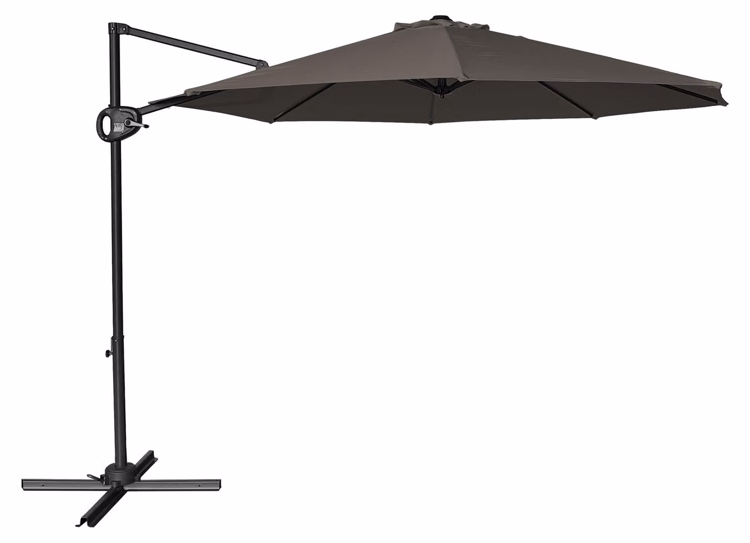 AXI Solea Ombrellone decentrato rotondo Ø 300 cm, antracite/taupe | Da giardino/terrazza, tessuto anti-UV, indice UPF 30+ | Base a croce, fodera