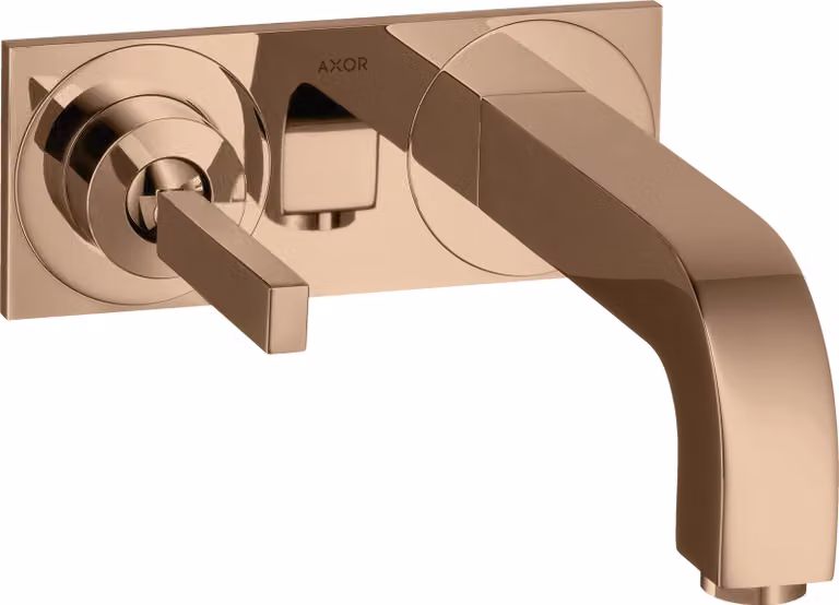 hansgrohe AXOR Citterio mitigeur monocommande de lavabo encastré, bec verseur 225mm, plaque pour montage mural, 39115300, 39115300