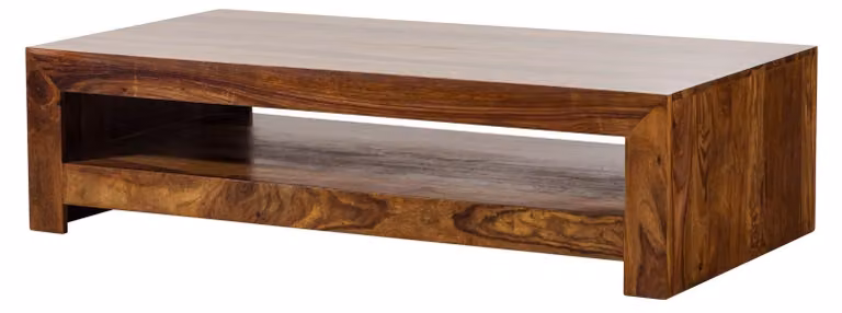 MASSIVMOEBEL24 | tavolino da salotto in legno di Sheesham / palissandro 135x70x36 noce laccato DUKE #120