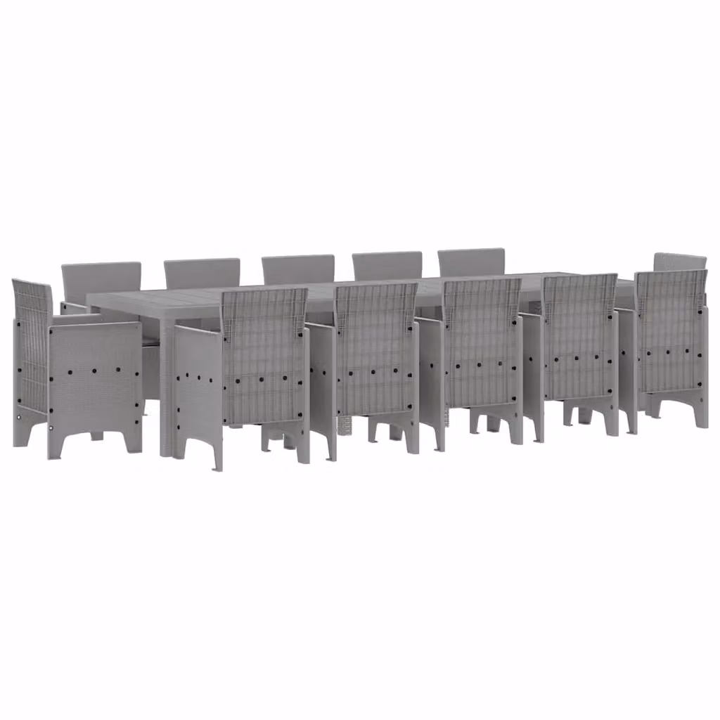 Set da Pranzo per Giardino e Terrazza vidaXL in Polyrattan Grigio Chiaro e Antracite – 2