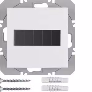 Berker 85655189 Trasmettitore da parete wireless KNX singolo, piatto, a energia solare, quicklink, bianco polare, lucido Berker S.1/B