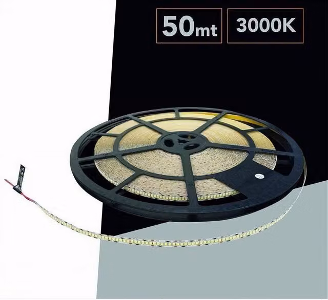 Trade Shop - Striscia Led Smd 2835 Bobina Da 50mt 24v Ip20 Luce 3000k 6500k 4000k 50m-24v-240 - -bianco Caldo -