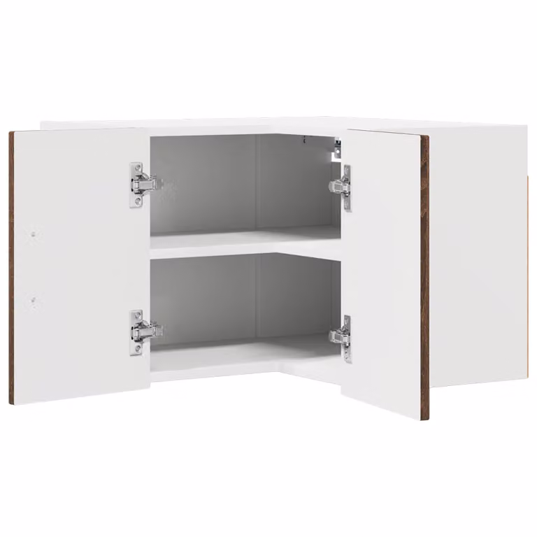 Mobile angolare da parete LUCCA vidaXL, Rovere Marrone e Bianco, L: 57 cm, P: 57 cm, H: 40 cm