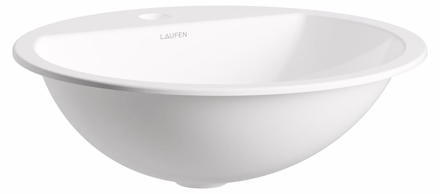 LAUFEN FORM lavabo à encastrer par le dessus, rond, 1 trou pour robinet, sans trop-plein, 450x450x163mm, blanc brillant, H517FM50001111, H517FM50001111