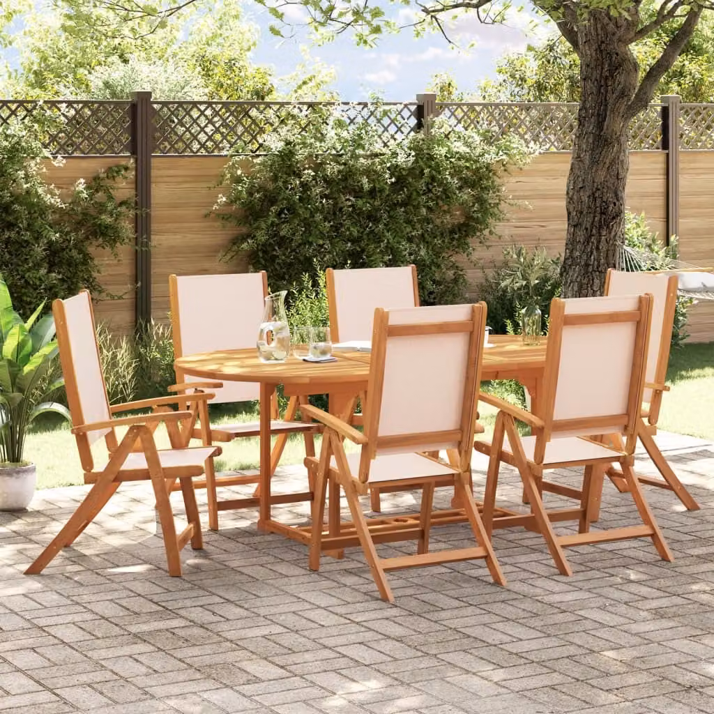 Maison Exclusive - Set da pranzo da giardino a 7 pezzi in legno massello di acacia e Textilene