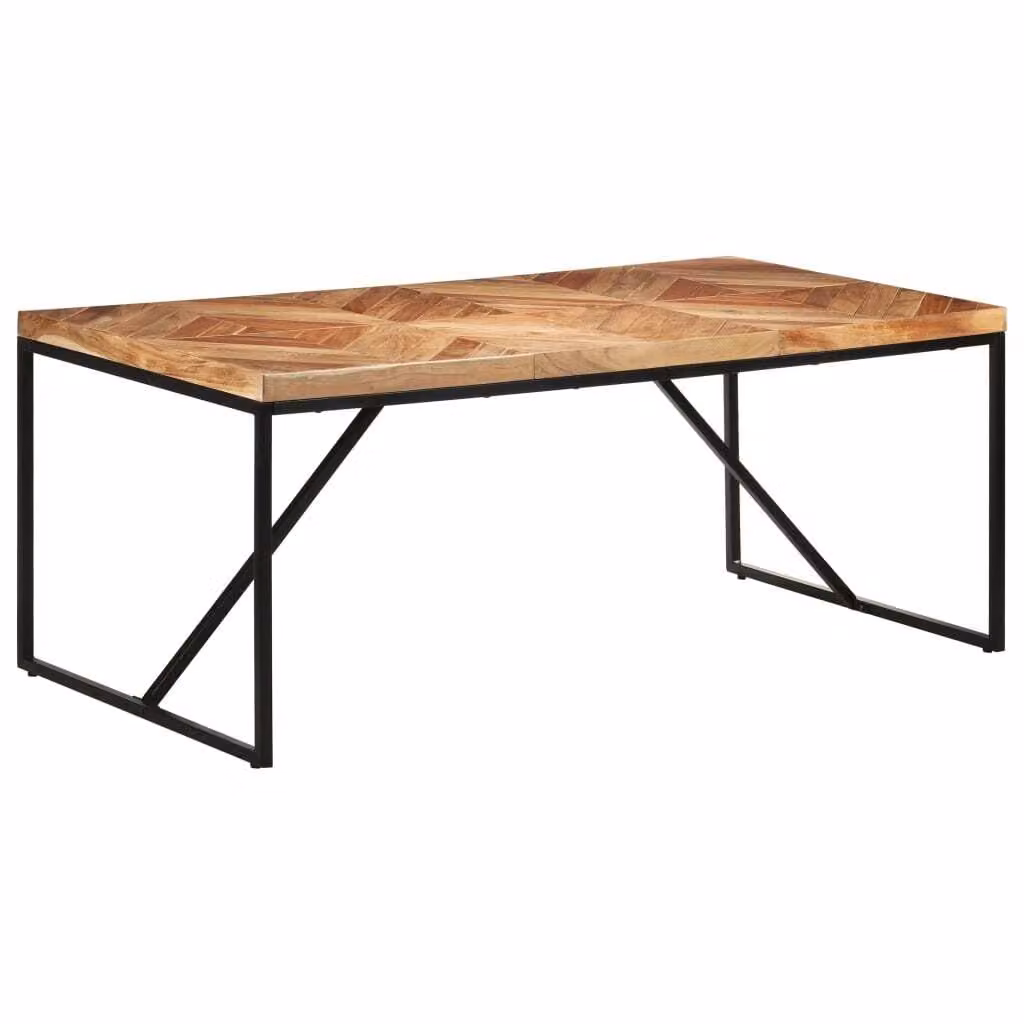 Tavolo da pranzo 180x90x76 cm in legno massiccio di acacia e mango