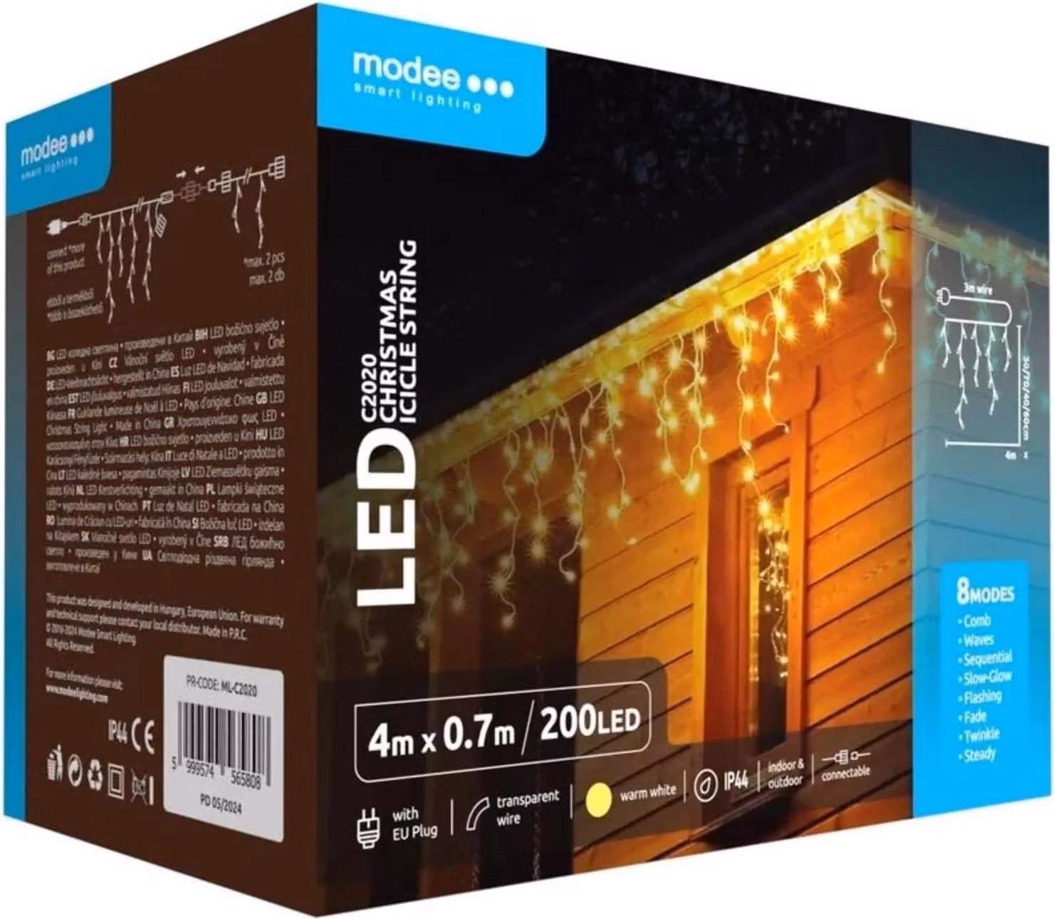Modee Lighting Catena di Natale a LED 200LED 4m catene da 70cm