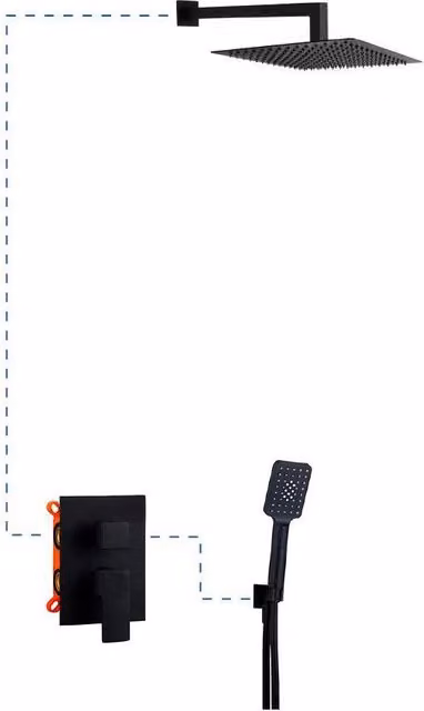 Set doccia completo colore nero opaco