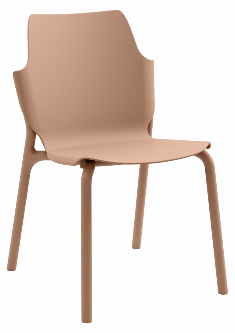 Sedia da cucina impilabile Rebecca Mobili Kador 83x56x47 cm in polipropilene color moka, set da 2 pezzi in stile moderno