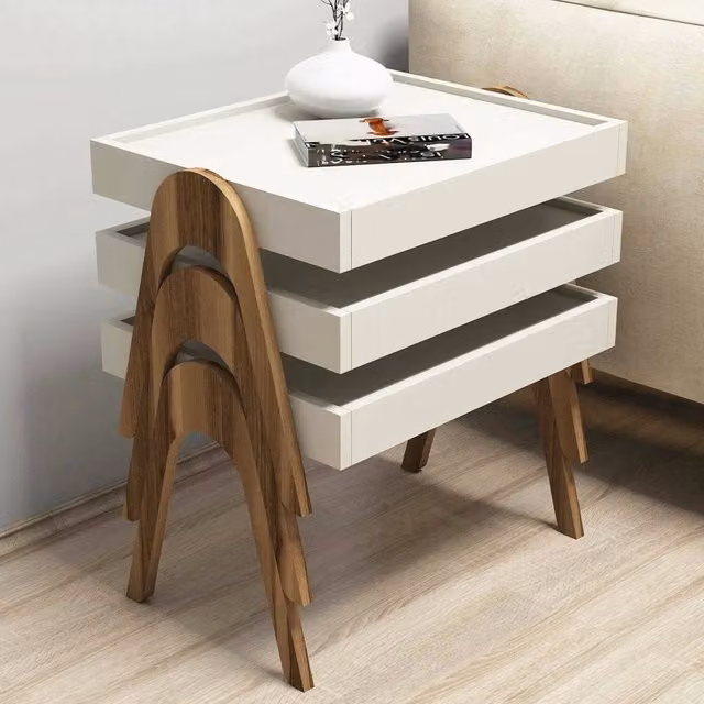 Tavolino da salotto rettangolare DMORA in legno marrone, L/P/H: 40 x 53.6 x 64 cm