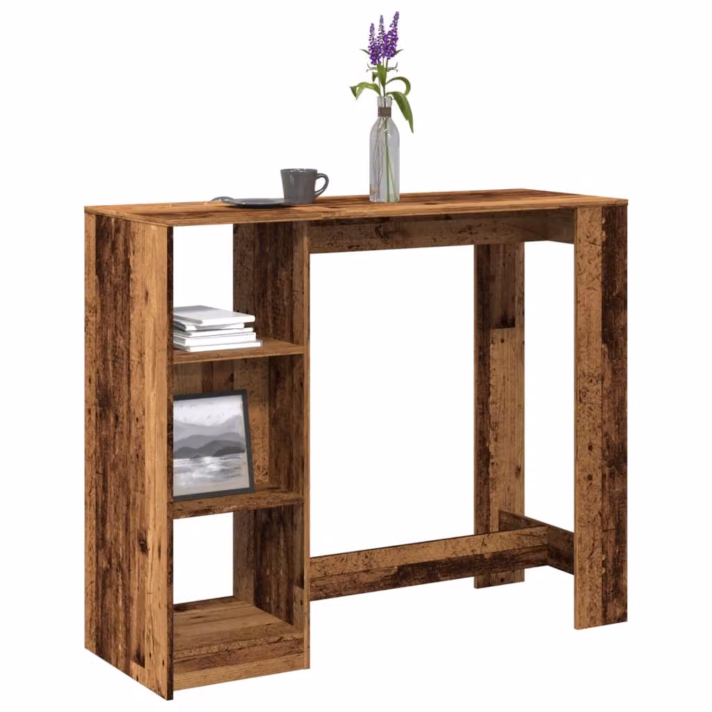 vidaXL Tavolo Bar Moderno in Legno Marrone con Ripiano in MDF L: 124 cm, P: 46 cm, H: 103,5 cm