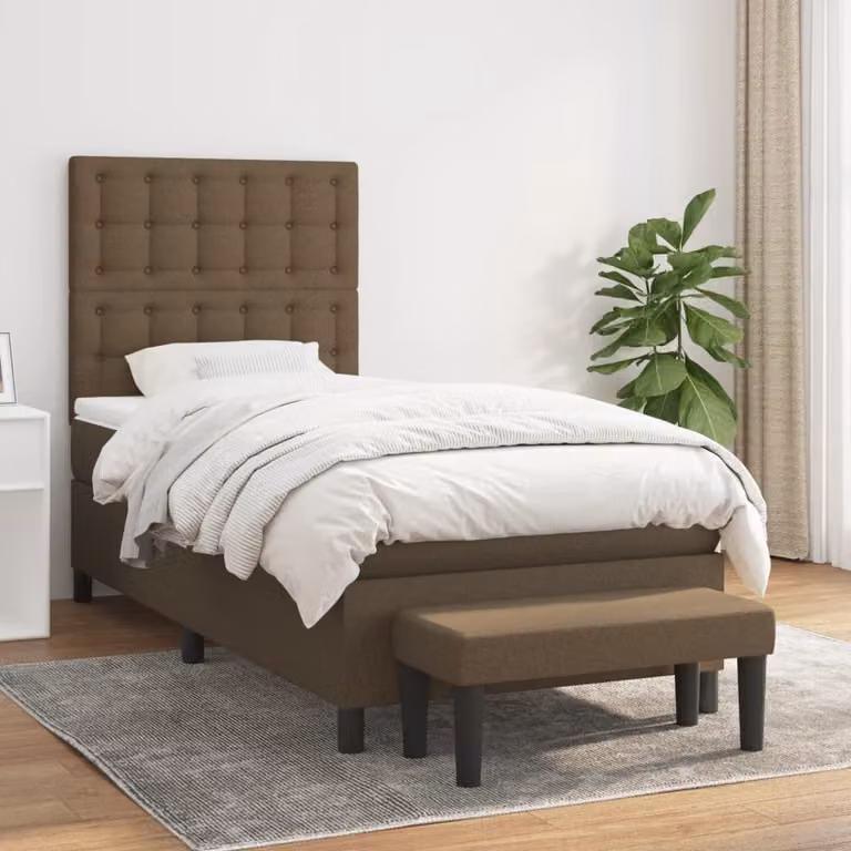 Letto Ibrido con Giroletto a Molle e Materasso vidaXL, Marrone e Bianco, L 80 cm x P 200 cm