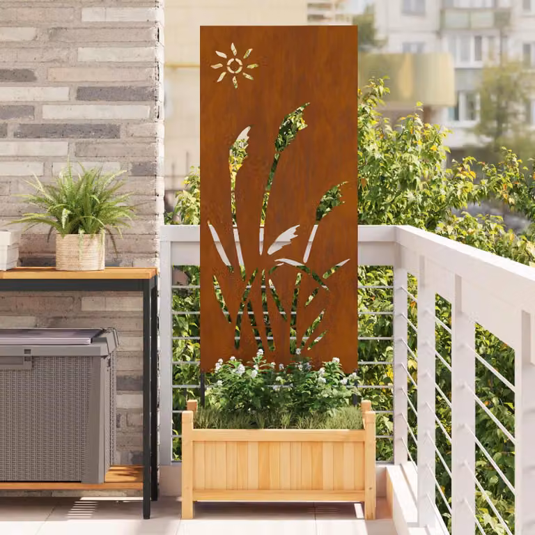 Paravento per privacy in giardino vidaXL in acciaio color marrone, L 50 cm x H 140 cm