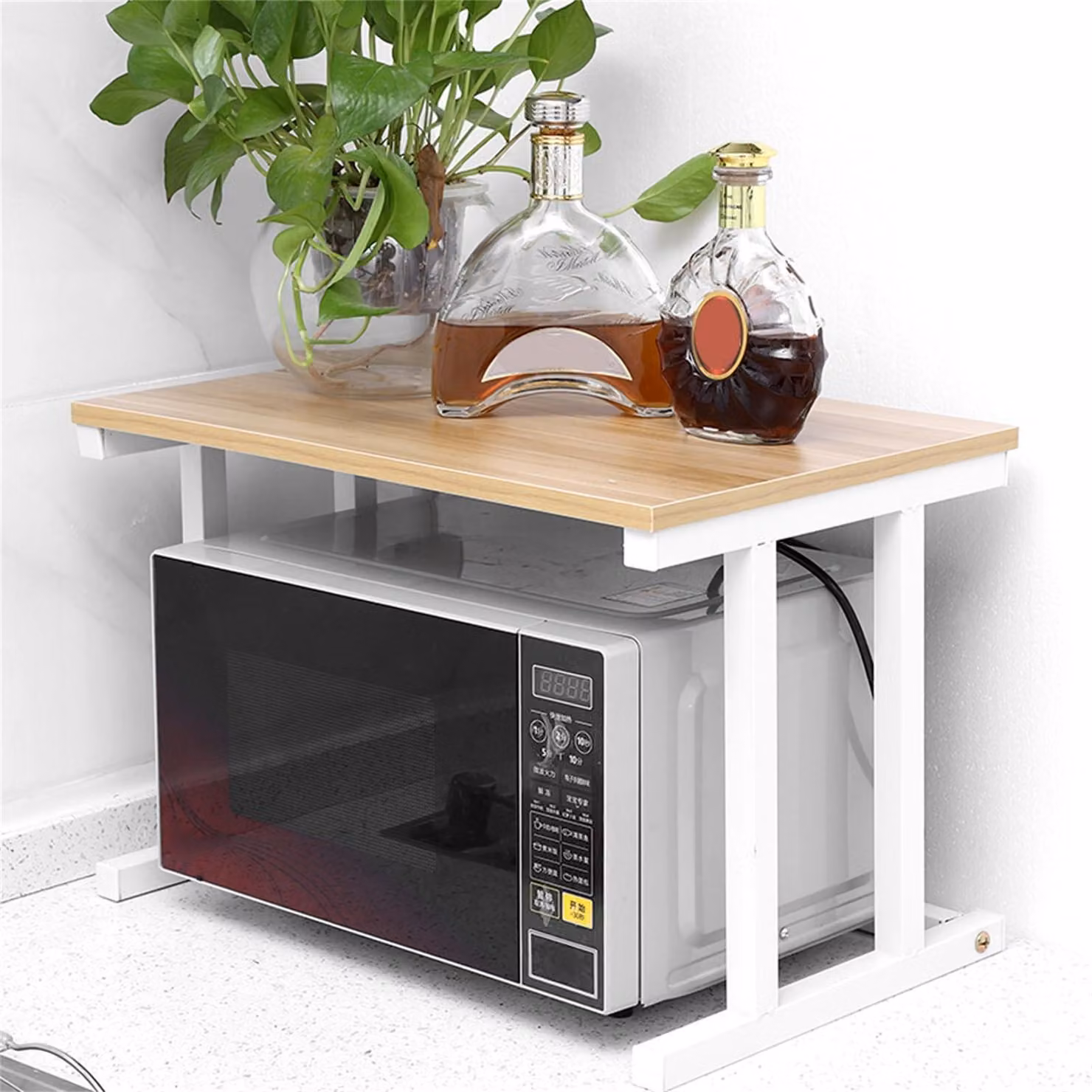 Portaspezie magnetico, salvaspazio - Portaoggetti da cucina a colonna - Design a due livelli - 57 x 38 x 35 cm - Sicuro e resistente - Organizza la tua cucina