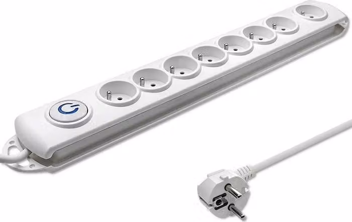 Qoltec 50293 Limitatore di sovratensione Bianco 8 prese AC 230 V 1,5 m