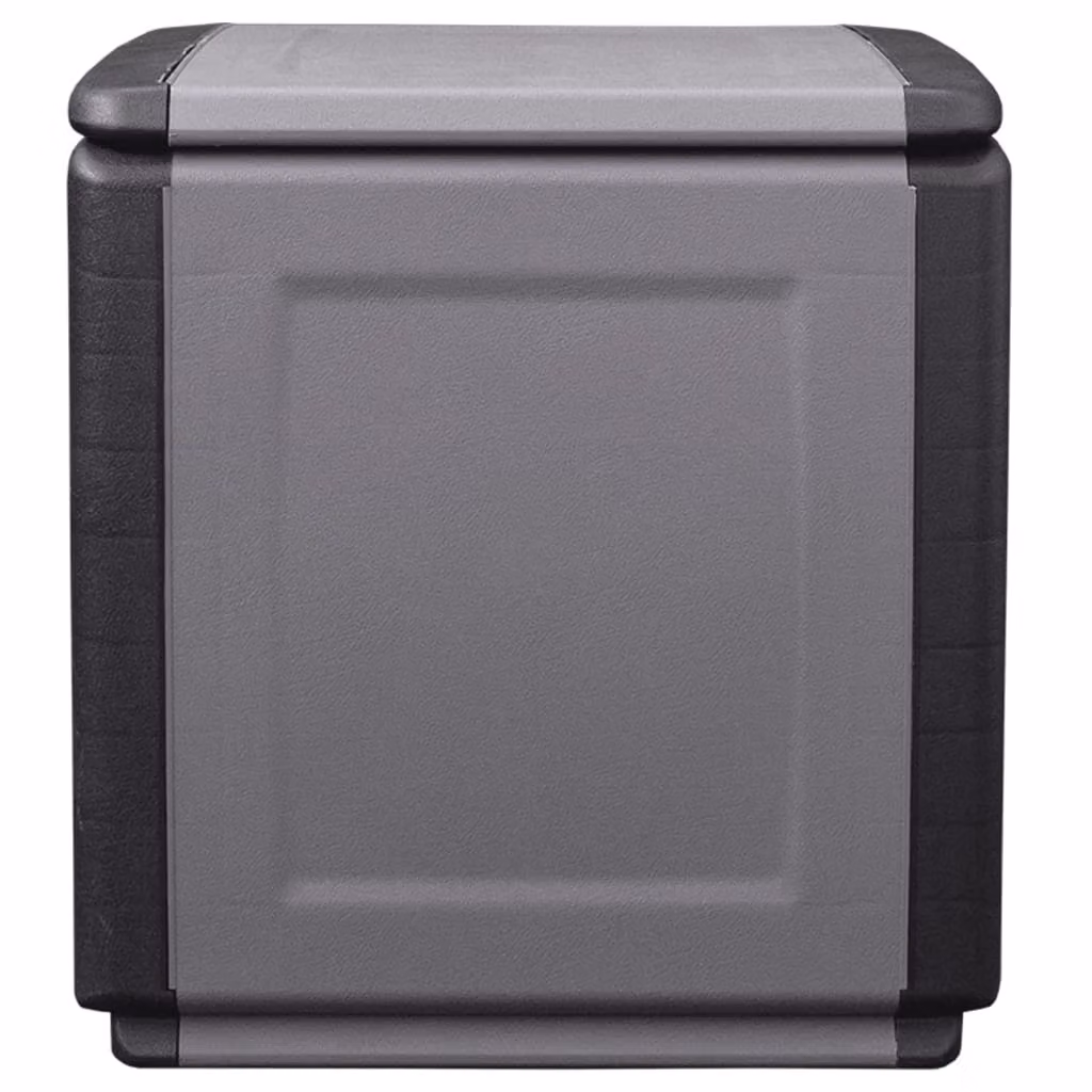 Contenitore da Giardino 54x53x57 cm 130 L Grigio Scuro e Nero