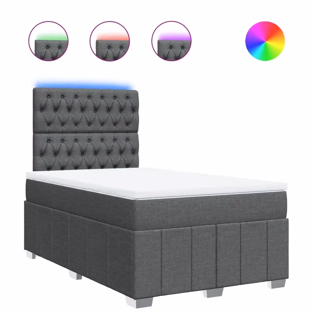 vidaXL Letto Ibrido con Materasso a Molle Insacchettate e Struttura in Legno di Pino, Grigio e Bianco, L/P/H: 120 x 200 cm – 2