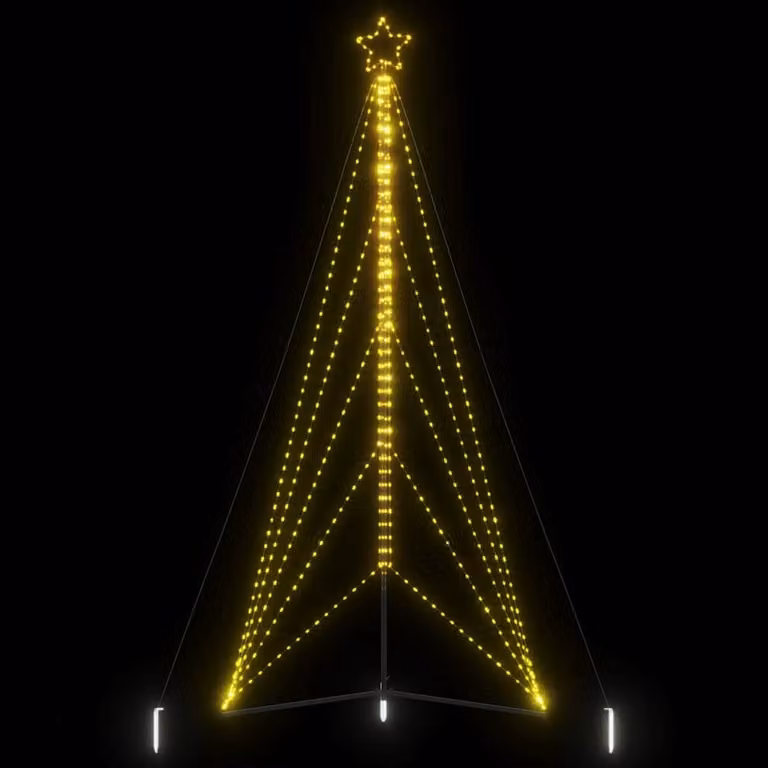 Albero di Natale a LED vidaXL con 615 luci bianco caldo, Altezza: 400 cm