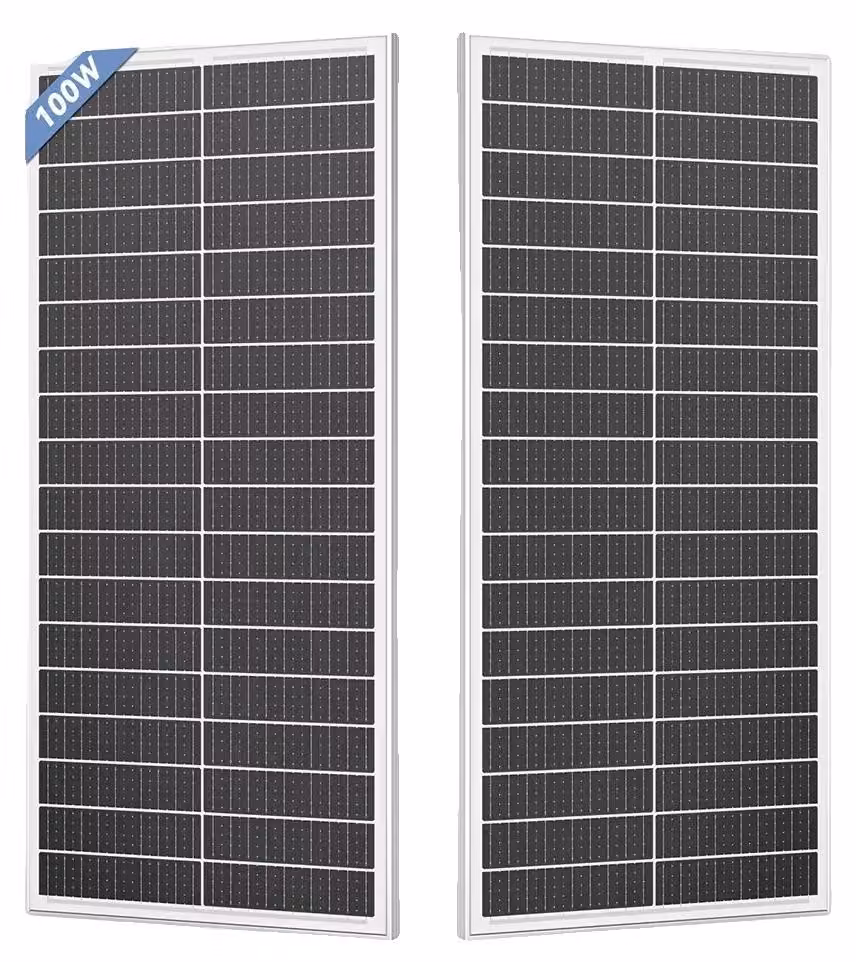 Pannelli solari, design monocristallino, alta efficienza, 100W, confezione da 2 pezzi