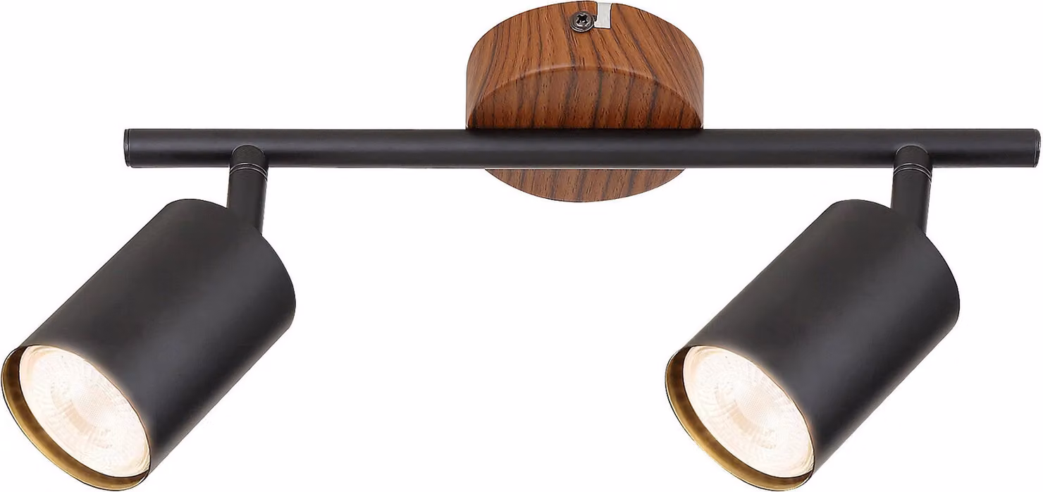 Faretto da parete e soffitto rovere / nero GU10 2x25W Edmund 5296 Rabalux