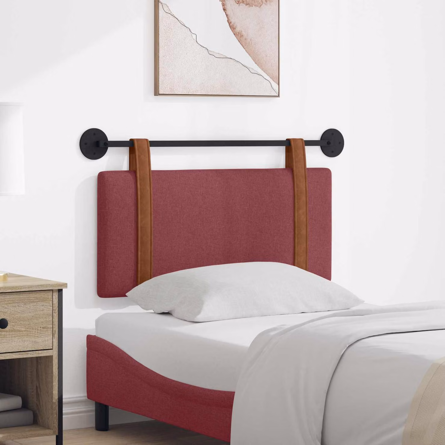 Testiera sospesa vidaXL in similpelle rossa per camera da letto