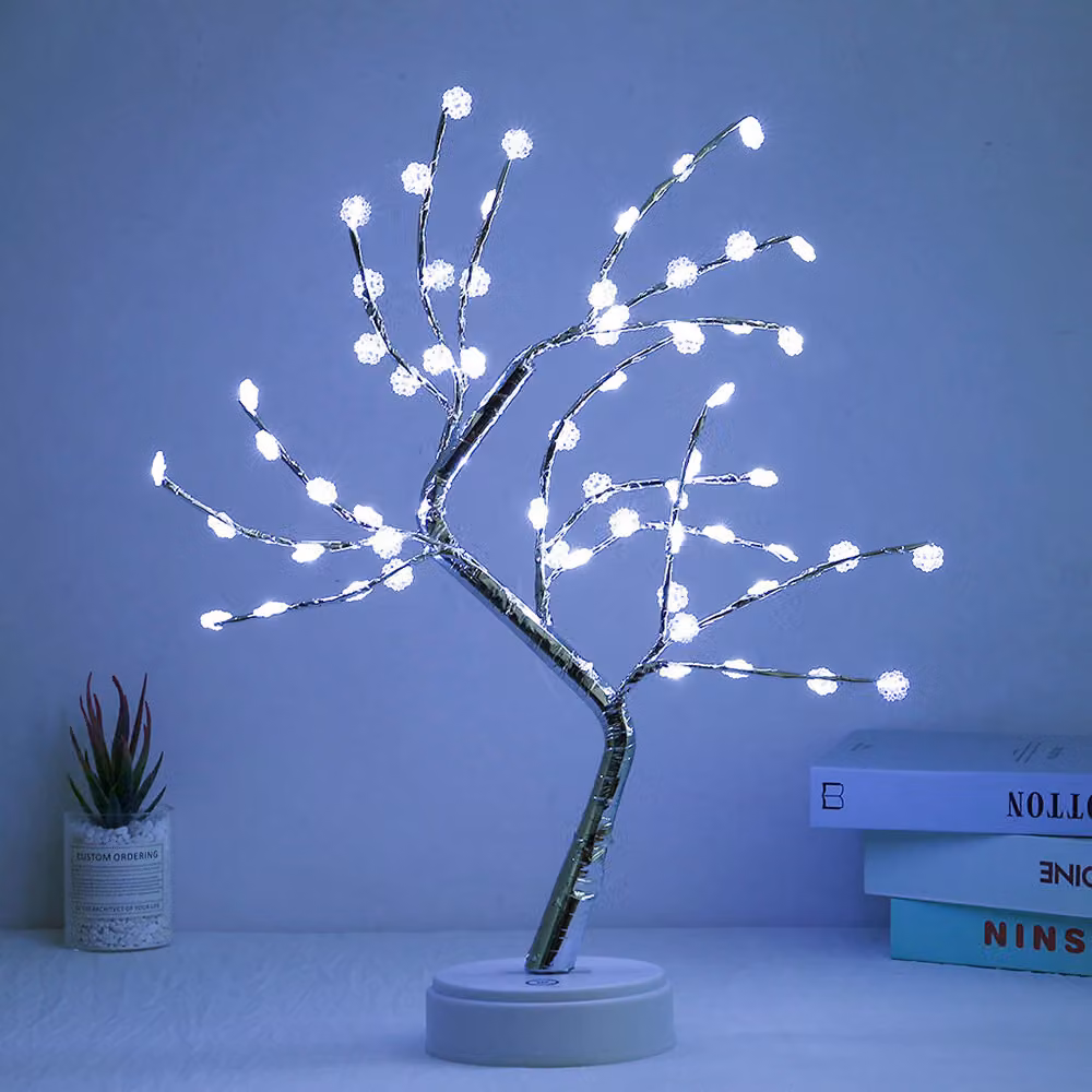 LED lampada fiocco di neve bianco artificiale albero bonsai luce decorativa luci a batteria operata decorazione interna