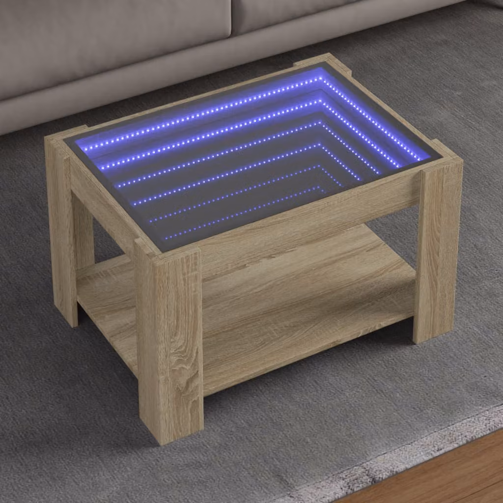 vidaXL Tavolino da salotto moderno in legno color rovere, L: 73 cm, P: 53 cm, H: 45 cm
