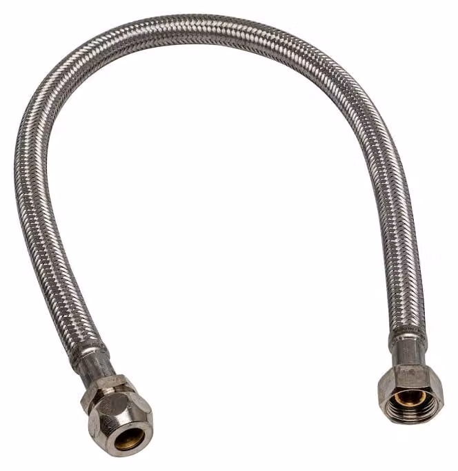 Tubo flessibile Sturotec, attacco a compressione da 3/8", raccordo a pressacavi da 10 mm, lunghezza 50 cm