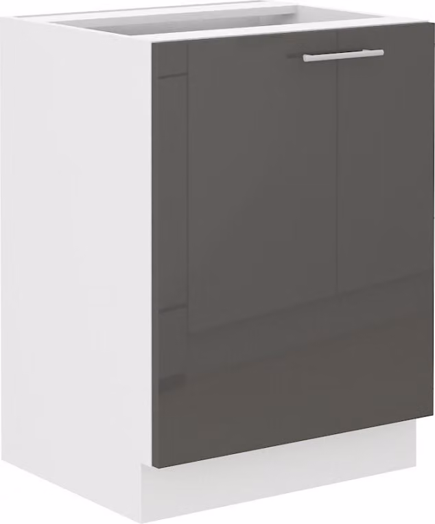 Armadietto inferiore ad anta singola LAJLA - larghezza 60 cm, grigio / bianco