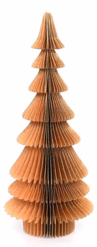Albero di Natale in carta alveolare, color oro, dimensioni 12,5 x 30 cm