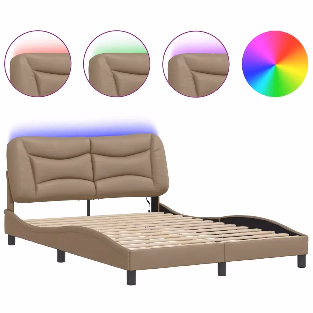 Giroletto Hvar vidaXL con LED e porta USB, colore marrone, L/P: 140 x 200 cm – 2