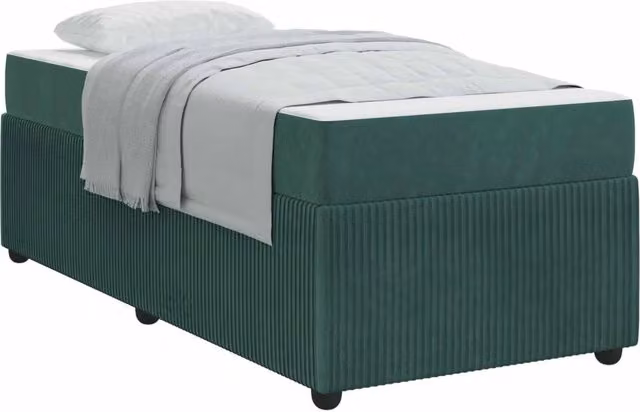 Letto singolo | Letto per adulti | Struttura del letto Verde Scuro 100 x 200 cm Tessuto