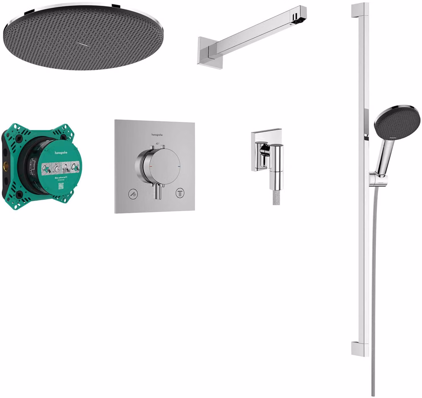Set doccia Hansgrohe Raindance Alive S, finitura cromata