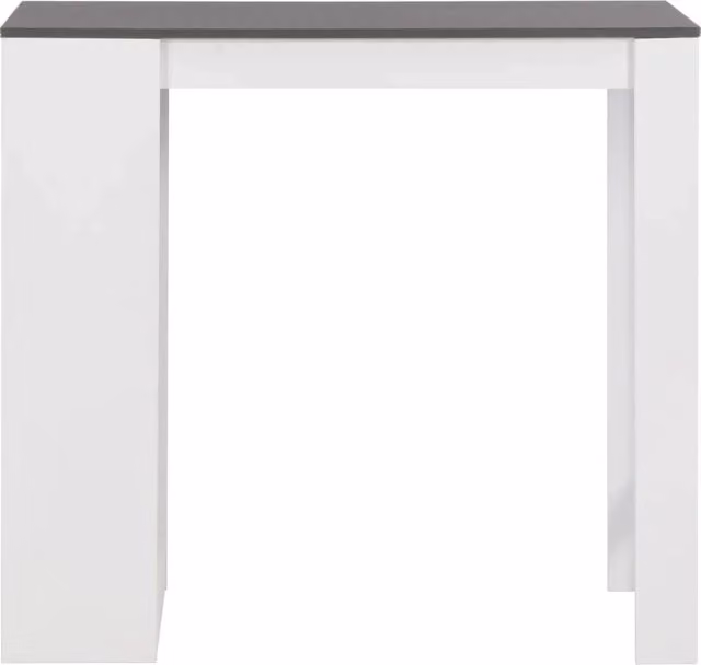 Tavolo da bar moderno rettangolare con ripiano bianco e grigio L: 110 cm, P: 50 cm, H: 103 cm